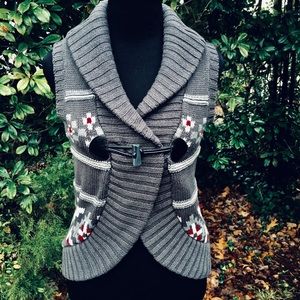 The eagles Eye grey fair isle vintage vest
